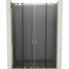 Mexen Velar L Duo, posuvné sprchové dvere do otvoru 140 cm, 8mm šedé sklo, zlatá lesklá, 871-140-003-42-50