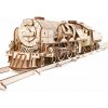 Ugears Hračka 3D dřevěné mechanické puzzle V-Express parní lokomotiva 4-6-2 s tendrem