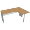 Pracovný stôl Gate, ergo, ľavý, 160x75,5x120 cm, dub/sivá