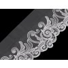 Vyšívaný prámik na monofile s lurexom šírka 18 cm - 1 m 3 Off White