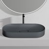 Rea Iris, umývadlo na dosku z konglomerátu 700x355x105 mm, šedá matná, REA-U4306