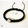 Čierny shamballa náramok pre znamenie Blíženci s ruženínom (Čierny ochranný náramok s ruženínom)