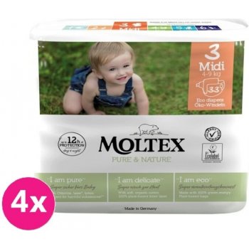 MOLTEX Pure & Nature Midi 4-9 kg 6 x 33 ks