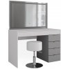 Vicco Vanity table Elise, 115 cm with LED mirror and stool, Biela/Šedá