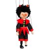 Drevená marioneta Čert s gombíkmi, 20 cm