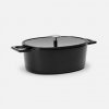 Oválný pekáč Mattia 3.0, 33×25 cm - Smaltovaný liatinový pekáč s pokrievkou, lesklý čierny