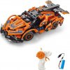 Stavebnica Auto oranžové RC na diaľkové ovládanie 18,5 cm