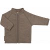 Cardigan z merino vlny pre deti hnedý nature melange Smallstuff Veľkosť: 92/98