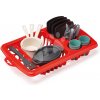 Sušička riadu s obedovou súpravou Draining Board 100% Chef Écoiffier 34 cm s taniermi pohármi a príbormi 21 dielov od 18 mes