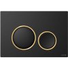 CERSANIT WC ovládacie tlačidlo LUNA čierne matné, lesklý zlatý krúžok K97-0632