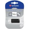 Verbatim USB flash disk, USB 2.0, 16GB, PinStripe, Store N Go, černý, 49063, USB A, s výsuvným konektorem