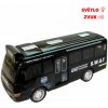 Policajný autobus na zotrvačník so svetelnými a zvukovými efektmi 15 cm čierny