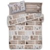 Bavlnené posteľné obliečky Shabby love béžové srdiečka Made in Italy Béžová 1x50x80/1x140x200 cm