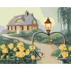 Zuty – Maľovanie podľa čísel – Žlté ruže, bránka v tvare srdce s lampou a dom (D. Rusty Rust), 40 × 50 cm, plátno + rám 8596530178378