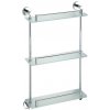 SAPHO XR608 X-Round E sklenená polička trojitá s hrazdou 38 x 67,5 x 13 cm