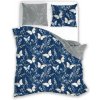 Faro Bavlnené obliečky Letný sen 025 140x200 cm + 2x 70x90 cm tmavomodré/sivé