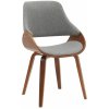 Design-Shop Jedálenská stolička Vangale - látka - Orech /Tmavo sivá