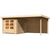 Drevený záhradný domček BASTRUP 4 s prístavkom Lanitplast