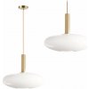 Toolight - Sklenená závesná lampa APP668-1CP, mliečne sklo, zlatá-biela, OSW-04662