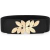 Lifestyle dámsky elastický opasok s zlatou prackou Elisa Čierny