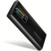 AXAGON EEM2-SD2B, USB-C 10Gbps externí box s displejem pro M.2 NVMe/SATA SSD, bezšroubkový, černý