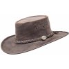 Klobúk austrálsky kožený Barmah Hats Squashy Twotone - hnedý, L