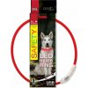 Dog Fantasy LED světelný obojek z nylonu 65 cm červený