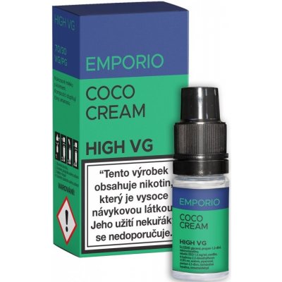 Liquid EMPORIO High VG Coco Cream 10ml Obsah nikotinu: 0 mg