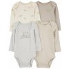 CARTER'S Body dlhý rukáv Gray Elephant neutrál 4ks 3m/ veľ. 62