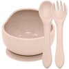 PETITE&MARS Set jedálenský silikónový TAKE&MATCH miska príbor Desert Sand 6m+ VP-F171125 2 ks