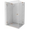 Mexen Lunar-F L, skladací sprchový kút ľavý 95 x 90 cm, 8mm číre sklo, profil medená matná, 836L-095-090-65-00-L