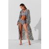 PLÁŽOVÉ OBLEČENIE KARL LAGERFELD ANIMAL PRINT KIMONO ANIMAL ELEKTRIKA AOP BLACK