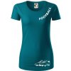 FOOTBALL nápis šikmo - Dámske tričko z organickej bavlny Origin (GOTS) - XS ( Petrolejová )