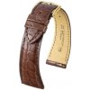 Hnedý kožený remienok Hirsch Regent M 04107119-1 (Aligátorí koža) 20 mm