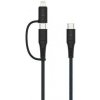 Kábel Fixed FIXDB-CCL12-GR opletený nabíjací a - USB-C / USB-C a Lightning, 1,2m, tmavo-šedý