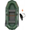 Čln Kolibri K-290 T profi zelený, lamelová podlaha a držiak motora