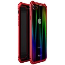 Púzdro Luphie Aurora Magnet Hard Case Glass iPhone 7/8 červené/čierne