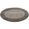 Ayyildiz , Kusový koberec Life Shaggy 1503 taupe kruh, 200x200 (priemer) kruh, hnedá, obývacia izba