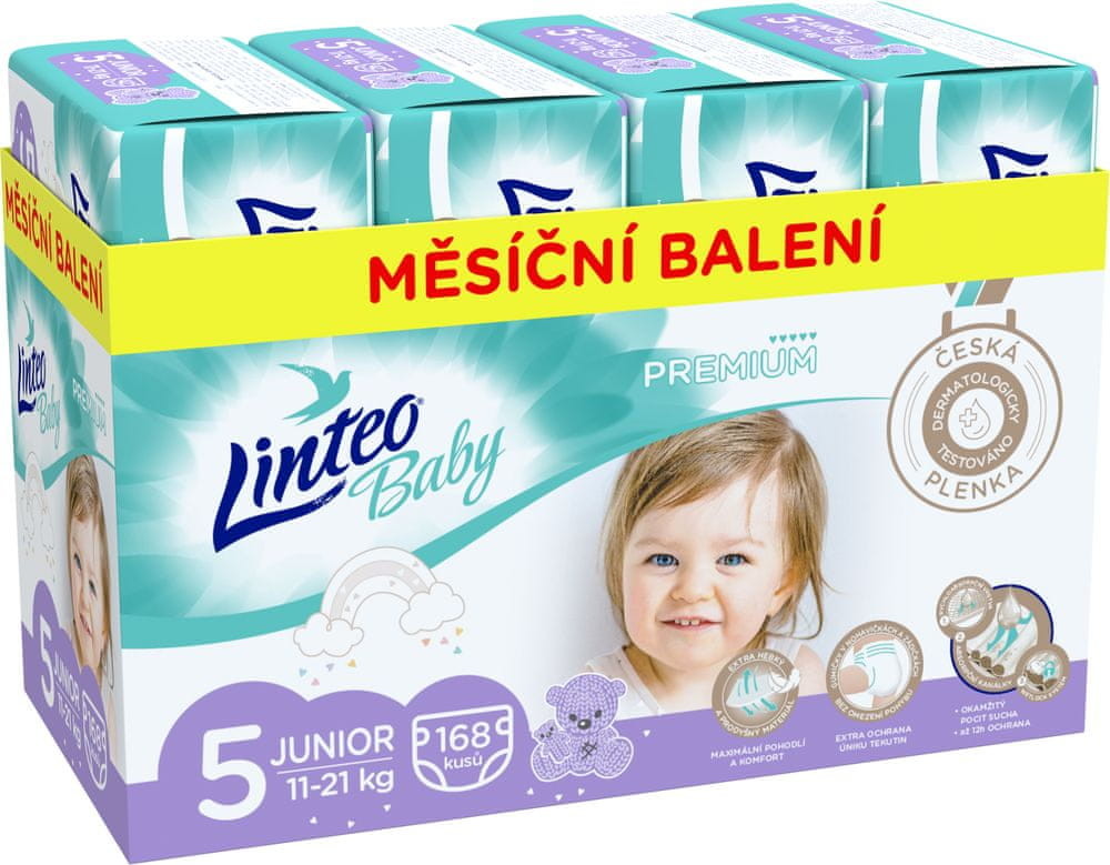 LINTEO Baby Prémium JUNIOR 11-21 kg 168 ks