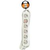 Solight predlžovací prívod, 6 zásuviek, biely, 2m PP61