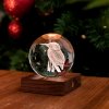 Stolná lampička s 3D laserovaným motívom, viac variantov - Gingko Motiv: ledňáček