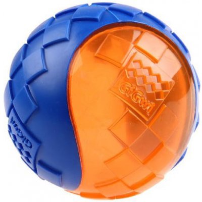 Hračka pes GiGwi Ball loptička M transparentná modro/oranžová