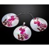 Silver.ag Set strieborný, perleť, kruh, kvety, orchidea S0021