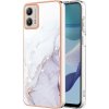 Gumený kryt Marble na Motorola Moto G13 / G23 / G53 5G - Biela