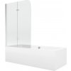 MEXEN/S - Cube obdĺžniková vaňa 180 x 80 cm s panelom + vaňová zástena 100, transparent, chróm 550518080X9010020100