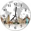 Nástenné sklenené hodiny Svet fi 30 cm