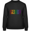 AWDis Sweat Mikina - Dúhový nápis - PRIDE - Čierna - XS - Dámske