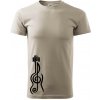 Husľový kľúč gitara - Klasické pánske tričko vyššej gramáže - XL ( Ľadovo sivá )