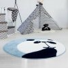 Okrúhly detský koberec BEAUTY Modrá panda Priemer koberca: 120cm