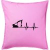 EKG bagr - Vankúš 50x50 - 50x50 - Iba poťah ( Ružová )